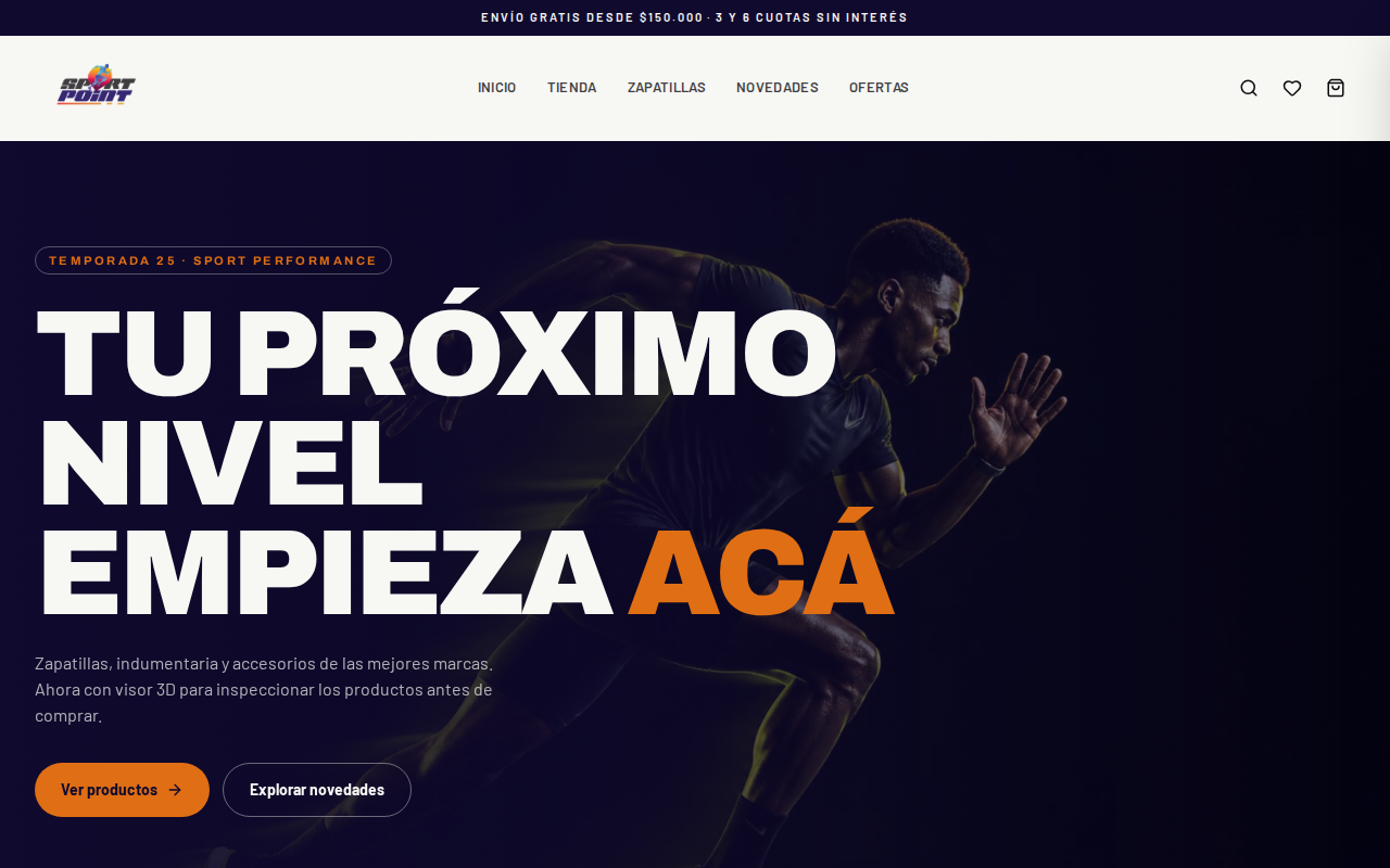 Captura de la tienda online de Sportpoint
